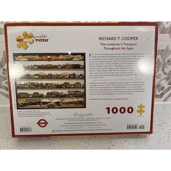 Richard T. Cooper The‎ Londoner's Transport  1000 piece Pomegranate Puzzle - Picture 4 of 7